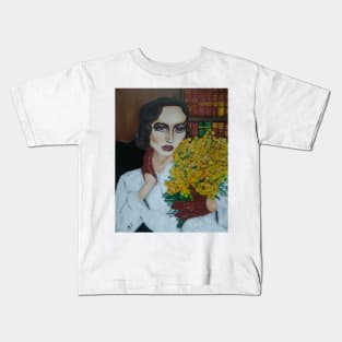 Portrait of The Retro Lady with Mimosa Kids T-Shirt